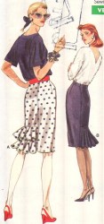 7131 EZ VOG STRAIGHT BACK FLOUNCE SKIRT PATTERN 12-14